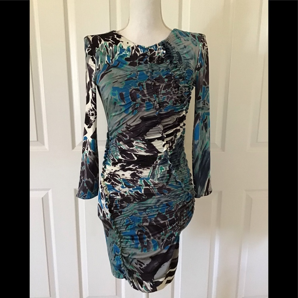 Emilio Pucci Italy ruched bodycon dress Sz S